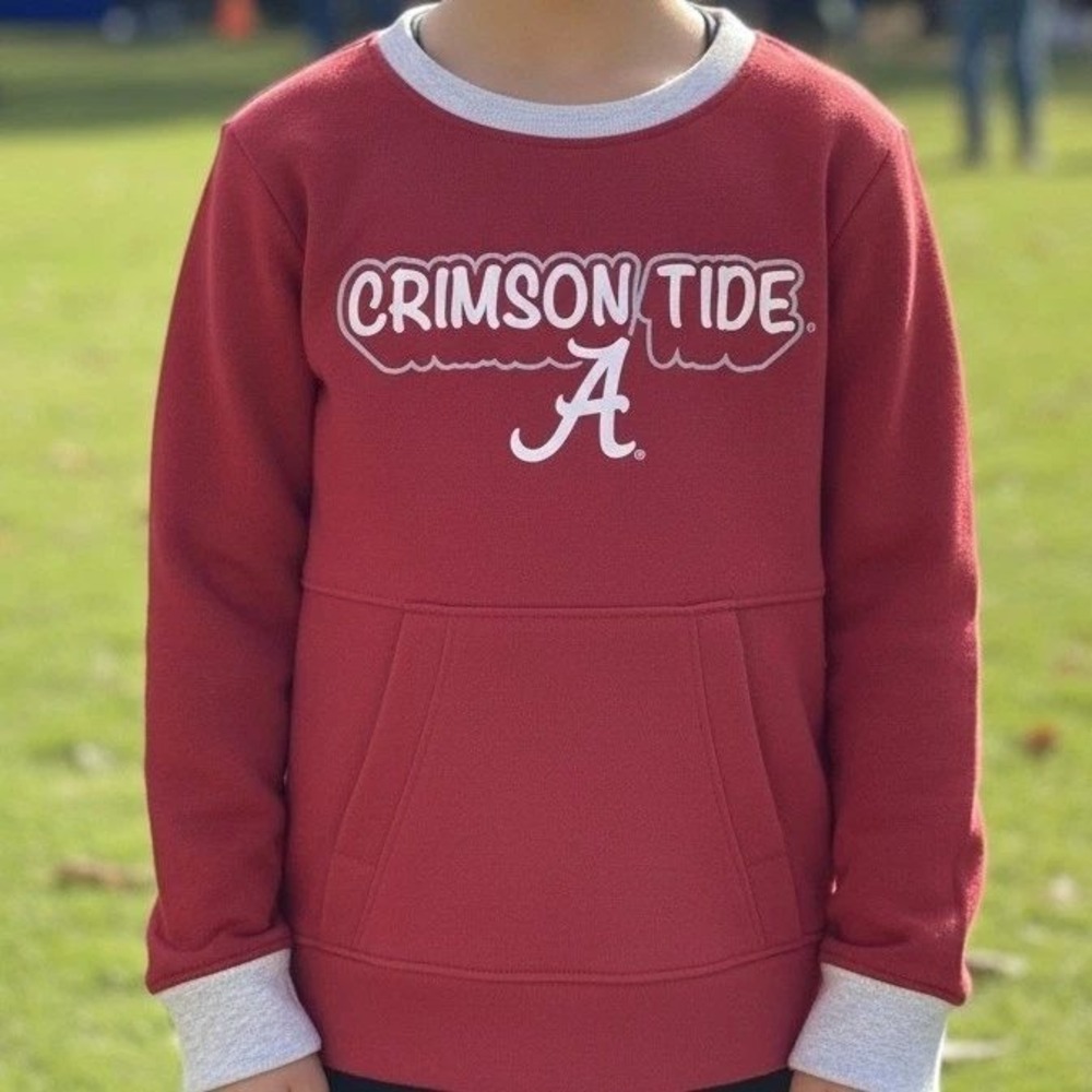 Rivalry Threads Alabama Crimson Tide Kids Red Fleece Pullover Sweatshirt L 10/12